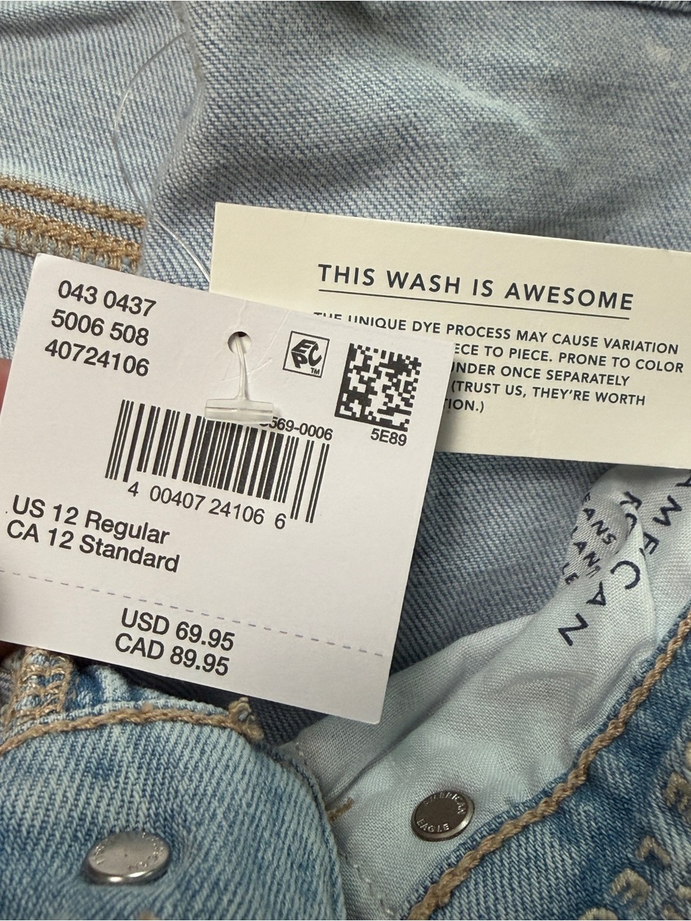 NWT American Eagle Dreamy Drape Ultra Wide-Leg Super High-Waisted Jean - Picture 16 of 16